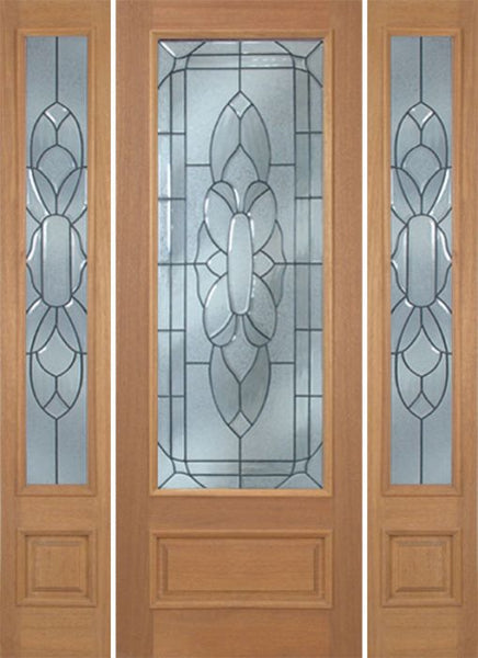 WDMA 54x96 Door (4ft6in by 8ft) Exterior Mahogany Livingston Single Door/2side w/ BO Glass - 8ft Tall 1