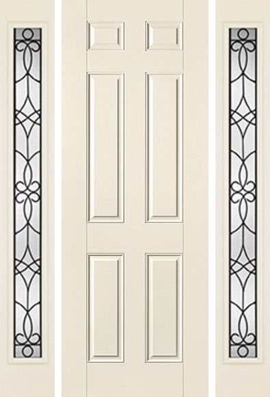 WDMA 54x96 Door (4ft6in by 8ft) Exterior Smooth 8ft 6 Panel Star Door 2 Sides Salinas Full Lite Flush 1