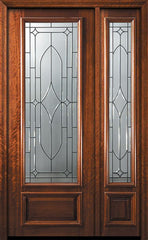 WDMA 54x96 Door (4ft6in by 8ft) Exterior Mahogany 42in x 96in 3/4 Lite Bourbon Street Door /1side 1