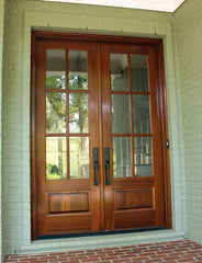 WDMA 56x80 Door (4ft8in by 6ft8in) Patio Mahogany Alexandria SDL 6 Lite Impact Double Door 2