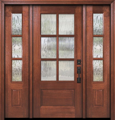 WDMA 56x80 Door (4ft8in by 6ft8in) Exterior Mahogany 80in 2/3 Lite 6 Lite SDL DoorCraft Door /2side 1