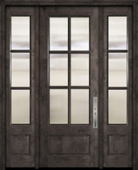 WDMA 56x96 Door (4ft8in by 8ft) Exterior Knotty Alder 96in 3/4 Lite 6 Lite SDL Estancia Alder Door /2side 1