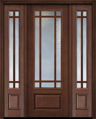 WDMA 56x96 Door (4ft8in by 8ft) French Cherry IMPACT | 96in 3/4 Lite Prairie 9 Lite SDL Door /2side 1