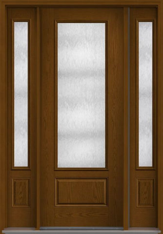 WDMA 58x96 Door (4ft10in by 8ft) French Oak Chord 8ft 3/4 Lite 1 Panel Fiberglass Exterior Door 2 Sides 1