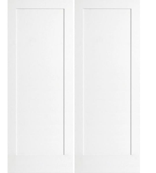 WDMA 60x96 Door (5ft by 8ft) Interior Barn Pine 96in Primed 1 Panel Shaker Double Door | 4020 1