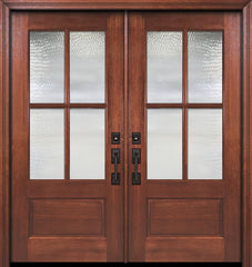 WDMA 64x80 Door (5ft4in by 6ft8in) Exterior Mahogany 80in Double 2/3 Lite 4 Lite SDL DoorCraft Door 1