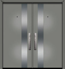 WDMA 64x80 Door (5ft4in by 6ft8in) Exterior Smooth 80in Double Costa Mesa Solid Contemporary Door 1