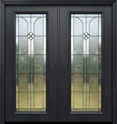 WDMA 64x80 Door (5ft4in by 6ft8in) Exterior 80in ThermaPlus Steel Cantania Full Lite Double Door 1