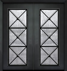 WDMA 64x80 Door (5ft4in by 6ft8in) Exterior 80in ThermaPlus Steel Republic 1 Panel Full Lite Double Door 1