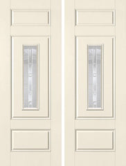 WDMA 64x96 Door (5ft4in by 8ft) Exterior Smooth MaplePark 8ft Center Lite 3 Panel Star Double Door 1