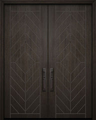 WDMA 64x96 Door (5ft4in by 8ft) Exterior Mahogany 96in Double Lynnwood Contemporary Door 1