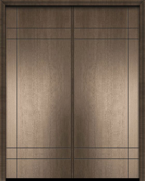 WDMA 64x96 Door (5ft4in by 8ft) Exterior Mahogany 96in Double Inglewood Contemporary Door 1