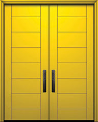 WDMA 64x96 Door (5ft4in by 8ft) Exterior Smooth IMPACT | 96in Double Brentwood Solid Contemporary Door 1