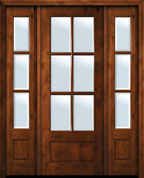 WDMA 64x96 Door (5ft4in by 8ft) Exterior Knotty Alder 36in x 96in 6 Lite TDL Estancia Alder Door /2side w/Bevel IG 1