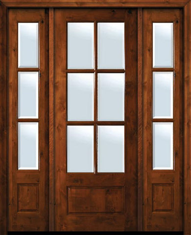 WDMA 64x96 Door (5ft4in by 8ft) Exterior Knotty Alder 36in x 96in 6 Lite TDL Estancia Alder Door /2side w/Bevel IG 1