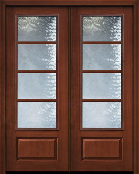 WDMA 64x96 Door (5ft4in by 8ft) French Cherry 96in Double 3/4 Lite 1 Panel 4 Lite SDL Door 1