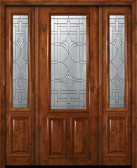 WDMA 64x96 Door (5ft4in by 8ft) Exterior Knotty Alder 36in x 96in 2/3 Lite Marsala Alder Door /2side 1