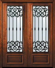 WDMA 64x96 Door (5ft4in by 8ft) Exterior Mahogany 96in Double 3/4 Lite Barcelona Door 1