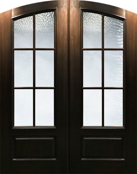 WDMA 64x96 Door (5ft4in by 8ft) Patio Mahogany IMPACT | 96in Double Arch Top 6 Lite SDL Cherry Knotty Alder Door 1