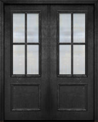 WDMA 64x96 Door (5ft4in by 8ft) Exterior 96in ThermaPlus Steel 4 Lite SDL 2/3 Lite Double Door 1