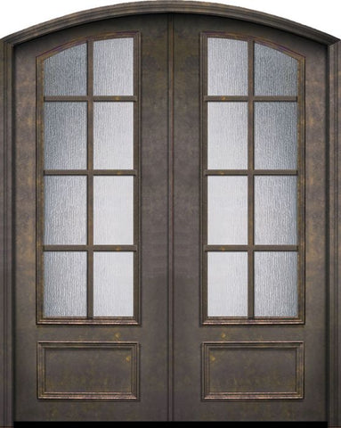 WDMA 64x96 Door (5ft4in by 8ft) Patio 96in ThermaPlus Steel 8 Lite Arch Top Arch Lite SDL Double Door 1