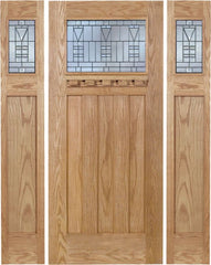 WDMA 66x80 Door (5ft6in by 6ft8in) Exterior Oak Biltmore Single Door/2side w/ B Glass 1