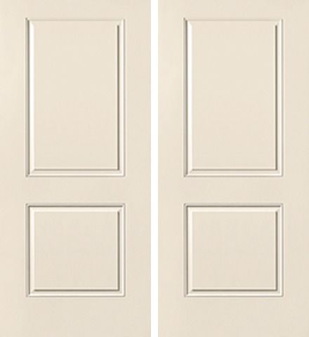 WDMA 68x80 Door (5ft8in by 6ft8in) Exterior Smooth 2 Panel Square Top Star Double Door 1