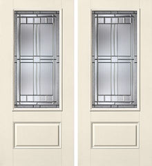 WDMA 68x80 Door (5ft8in by 6ft8in) Exterior Smooth SaratogaTM 3/4 Lite 1 Panel Star Double Door 1