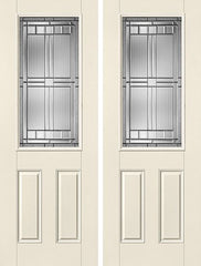 WDMA 68x96 Door (5ft8in by 8ft) Exterior Smooth SaratogaTM 8ft Half Lite 2 Panel Star Double Door 1