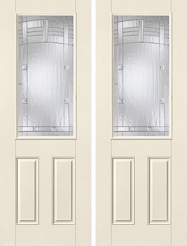 WDMA 68x96 Door (5ft8in by 8ft) Exterior Smooth MaplePark 8ft Half Lite 2 Panel Star Double Door 1