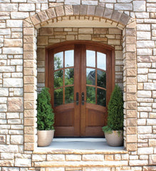 WDMA 72x108 Door (6ft by 9ft) Exterior Mahogany Aberdeen SDL 6 Lite Impact Double Door/Arch Top 3