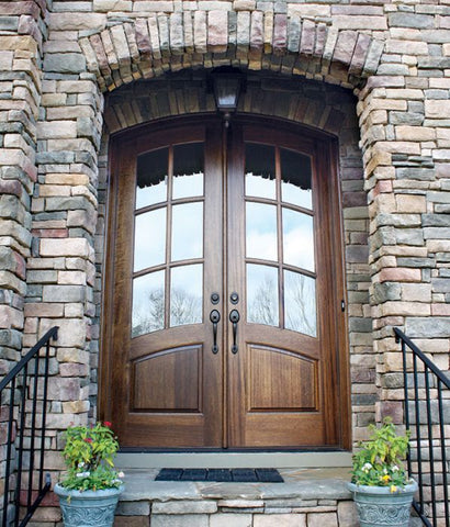 WDMA 72x108 Door (6ft by 9ft) Exterior Mahogany Aberdeen SDL 6 Lite Impact Double Door/Arch Top 4