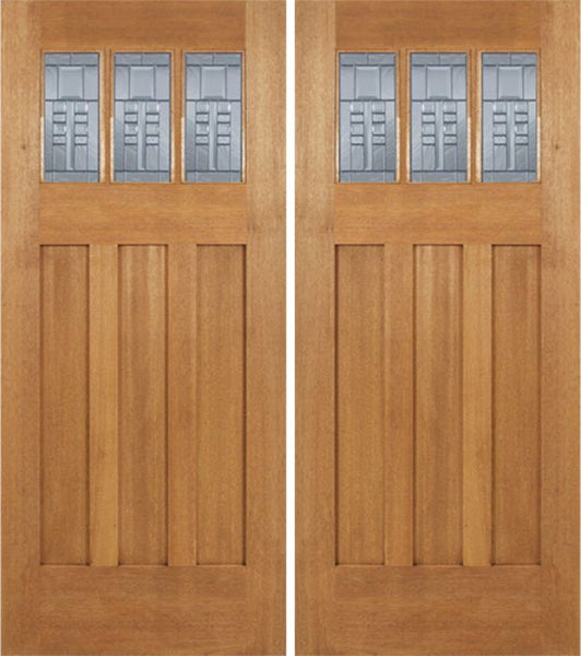 WDMA 72x84 Door (6ft by 7ft) Exterior Mahogany Barnsdale Double Door w/ C Glass 1