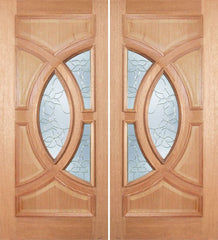 WDMA 72x96 Door (6ft by 8ft) Exterior Mahogany Crescendo Double Door w/ PS Glass 1