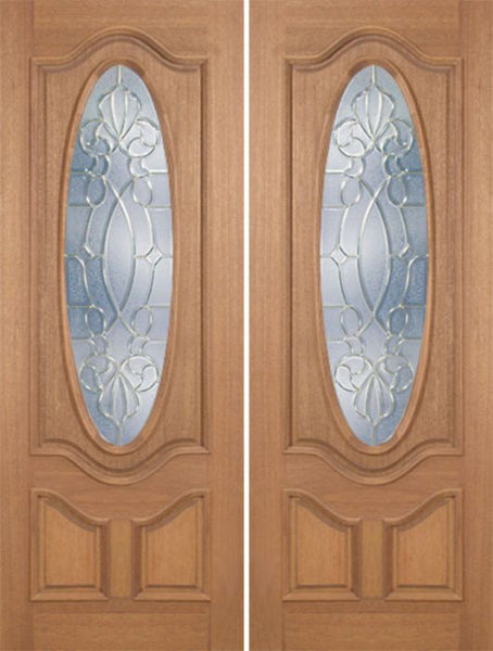 WDMA 72x96 Door (6ft by 8ft) Exterior Mahogany Carmel Double Door w/ CO Glass - 8ft Tall 1