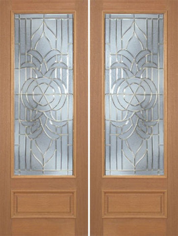 WDMA 72x96 Door (6ft by 8ft) Exterior Mahogany Livingston Double Door w/ C Glass - 8ft Tall 1