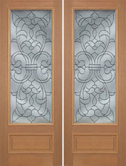 WDMA 72x96 Door (6ft by 8ft) Exterior Mahogany Edwards Double Door w/ W Glass - 8ft Tall 1