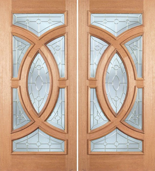 WDMA 72x96 Door (6ft by 8ft) Exterior Mahogany Crescendo Double Door w/ A Glass 1