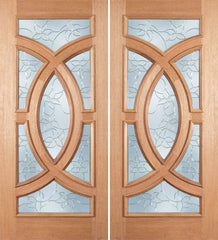 WDMA 72x96 Door (6ft by 8ft) Exterior Mahogany Crescendo Double Door w/ S Glass 1