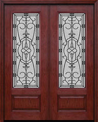 WDMA 72x96 Door (6ft by 8ft) Exterior Cherry 96in 3/4 Lite Double Entry Door Jacinto Glass 1