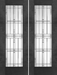 WDMA 72x96 Door (6ft by 8ft) Exterior Mahogany 2-1/4in Thick Contemporary Double Doors Matte Glass 1