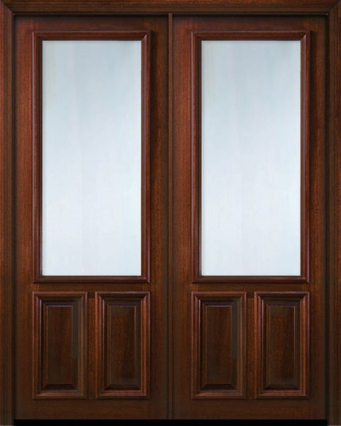 WDMA 72x96 Door (6ft by 8ft) Exterior Mahogany 36in x 96in Double 2/3 Lite DoorCraft Door 1