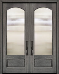 WDMA 72x96 Door (6ft by 8ft) Exterior Mahogany 36in x 96in Double Arch 3/4 Lite DoorCraft Door 1