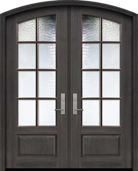 WDMA 72x96 Door (6ft by 8ft) Exterior Mahogany 36in x 96in Double Arch Top 8 Lite SDL DoorCraft Door 1