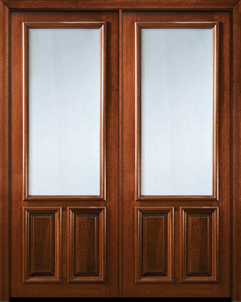 WDMA 72x96 Door (6ft by 8ft) Exterior Mahogany 36in x 96in Double 2/3 Lite Portobello Door 1