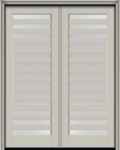 WDMA 72x96 Door (6ft by 8ft) Exterior Smooth 13 Lite 8ft0in Full Lite Flush-Glazed Fiberglass Double Door 1