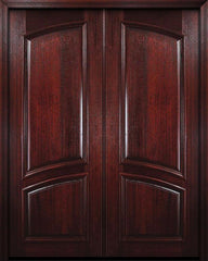 WDMA 72x96 Door (6ft by 8ft) Exterior Mahogany 36in x 96in Double Square Top Arch 2 Panel Portobello Door 1