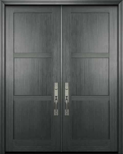 WDMA 72x96 Door (6ft by 8ft) Exterior Fir 96in Double Shaker 3 Panel Door 1