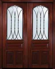 WDMA 72x96 Door (6ft by 8ft) Exterior Mahogany 36in x 96in Double Arch Lite Warwick Door 1