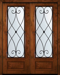 WDMA 72x96 Door (6ft by 8ft) Exterior Knotty Alder 36in x 96in Double 3/4 Lite Charleston Alder Door 1